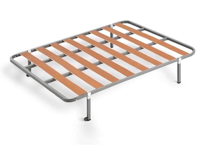 Cama com rodas basico madeira tubos acero 140x190cm HOGAR24 HOGAR24 ES - Camas e estruturas de cama - rodas, madeira, tubos de aço, 140x190cm