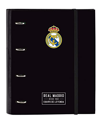Pasta com Elástico e Separadores REAL MADRID Preto (A4 - Capacidade: 200 folhas) safta - Pastas Organizadoras - a4, 200 folhas, papel satinado, 80g/m²