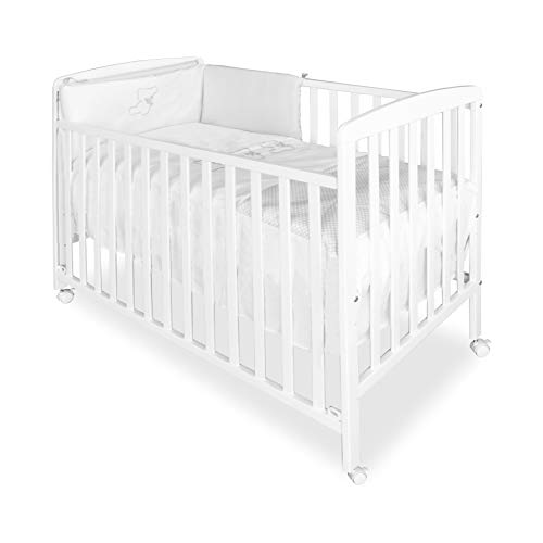 Berço de Madeira ASALVO 12371 (Branco - 60x120cm) Asalvo - Móveis para bebês e crianças pequenas - madeira, estrado ajustável, grade amovível, 60x120cm