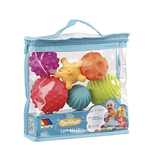 Brinquedo Didático MOLTO Bolsa Bolas Sensoriais M MOLTO - Brinquedos de atividade para bebês - bola sensorial, tacto, textura, 6 bolas