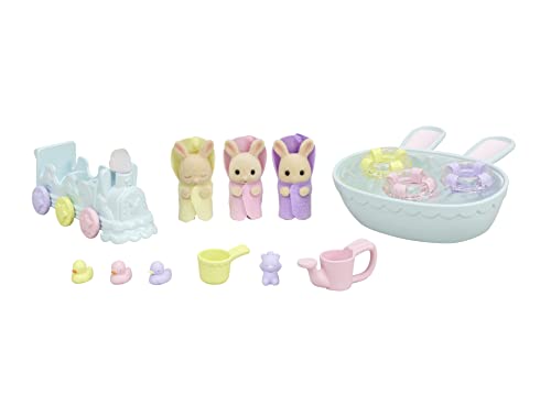 Boneca Sylvanian Families Trios Rabbit Cream Bath Set EPOCH - Brinquedos - boneca, sylvanian families, trios rabbit, cream bath set, acessórios, banho