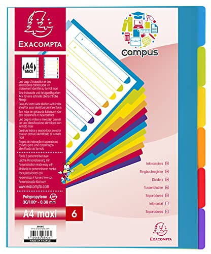Separador de Arquivos EXACOMPTA 3806E (Transparente) EXACOMPTA - Separadores de índice - transparente, design elegante, arquivo, documentação