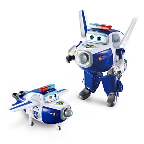 Figura de Ação TRANSFORM-A-BOT Super Wings Paul Azul e Branco Super Wings - Bonecos de ação e brinquedo - transformável, avion, robot, luzes verdes