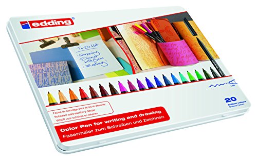 Marcadores EDDING 1200 (Ponta de fibra - Multicor) Edding - Marcadores e marcadores de texto - ponta fibra, multicor, tinta água, fino
