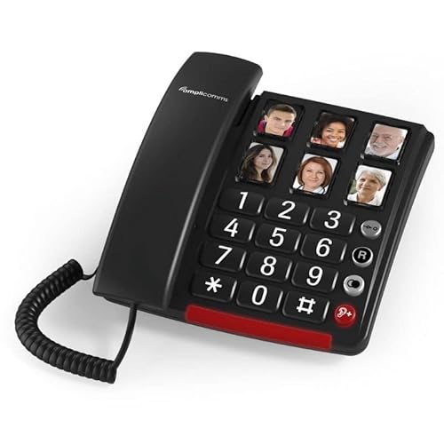 Telefone fixo amplificador BIGTEL 40 PLUS Preto Amplicomms - Telefonia - amplificador, analógico, preto