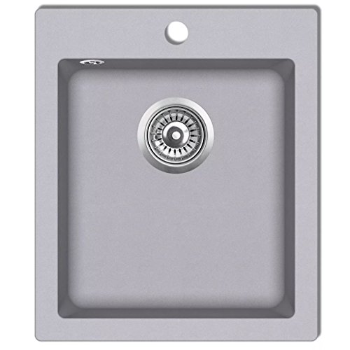 Lavatório de Banho VIDAXL com 1 Cubo em Granito Cinza (47x30x50cm) vidaXL - Acessórios de encanamento - lavatório, banho, vidaxl, cubo, granito cinza
