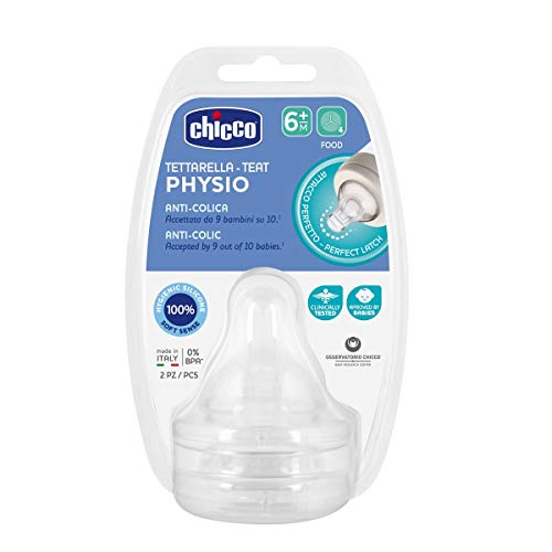 Chicco Biberão de Silicone com Fluxos Lentes País 5+ Mês (Recondicionado Como Novo) Chicco - Bicos e forros para mamadeiras de bebê - silicone, fluxos lentes, 5+ meses