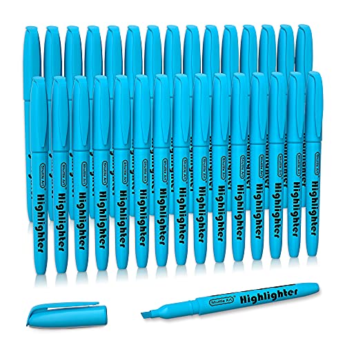 Marcador SHUTTLE ART (Azul - 1.5 x 2 cm) Shuttle Art - Marcadores de texto - 30 marcadores, cores brilhantes, ponta cincelada, à base de água