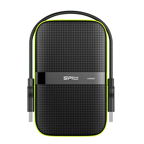 Disco Externo Silicon Power Armor A60 Verde 1 TB Silicon Power - Discos rígidos - 1000 GB, usb 3.0, 5000 mbit/s, preto e verde