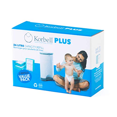 Recarga para Fraldas KORBELL Maxi X3 (26L) Korbell - Acessórios para balde de fraldas - biodegradável, 26L, fácil de usar