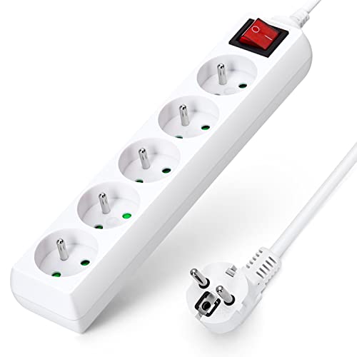 Extensão Elétrica AIGOSTAR 300100HKT (5 Tomadas - Tipo F - 3 m) Aigostar - Fios e cabos elétricos - 5 tomadas, tipo f, 3 m