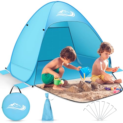 Tenda de Praia MULEVIP (2-3 Pessoas - Azul) MULEVIP - Barracas - tecido oxford, anti-uv 50+, 200x150x110 cm, 2-3 pessoas