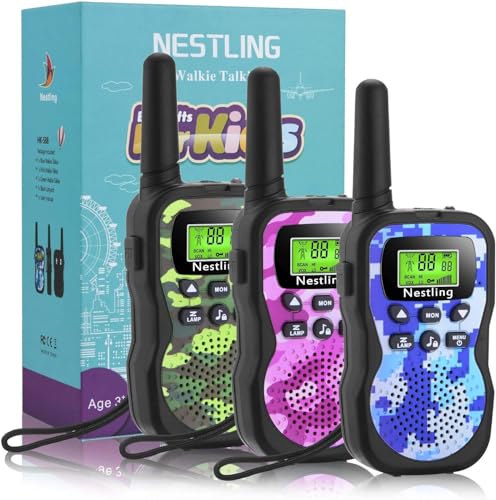 Walkie Talkies NESTLING Camouflage (Idade Mínima Recomendada: 6 anos) Shenzhen nestling Technology Co. Ltd. - Rádios bidirecionais - 8 canais, CTCSS, 10 tons chamada, bateria AAA, 0,5w
