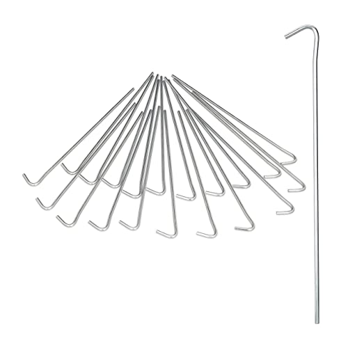 Conjunto de 20 Pregos para Campismo Relaxdays 22 Cm Prateado Relaxdays - Barras e estacas para tendas - prateado, aço inoxidável, campismo, 22 cm