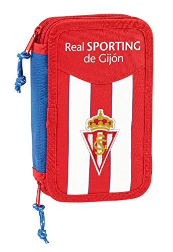 Estojo Infantil SAFTA (Multicor - Poliéster) Real Sporting de Gijon - Kits de desenho e pintura - estojo, infantil, multicor, poliéster, compartimentos, bolsa