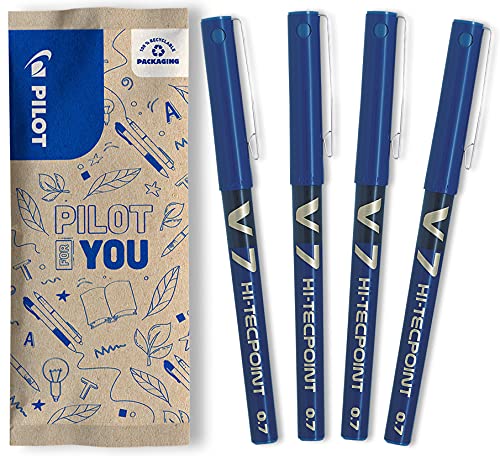 Caneta de Gel PILOT V7 (Azul - Ponta Média) Pilot - Canetas - ponta média, 0,7mm, traço médio, design moderno