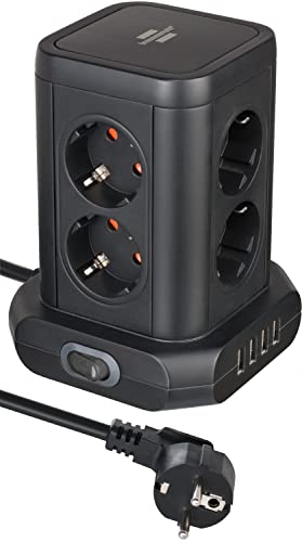 Extensão Elétrica BRENNENSTUHL 1951100100 Brennenstuhl - Filtros de linha e supressores de surtos - 8 tomas, 4 tomas USB, interruptor, proteção