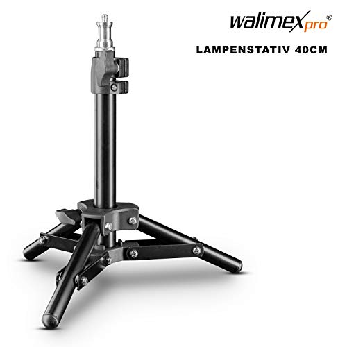 Tripé WALIMEX 40 cm (Capacidade Máx.: 2,5 kg - Altura: 24 cm) Walimex - Suportes de estúdio e montagens - 2,5 kg, 2,4 cm, alumínio, plástico