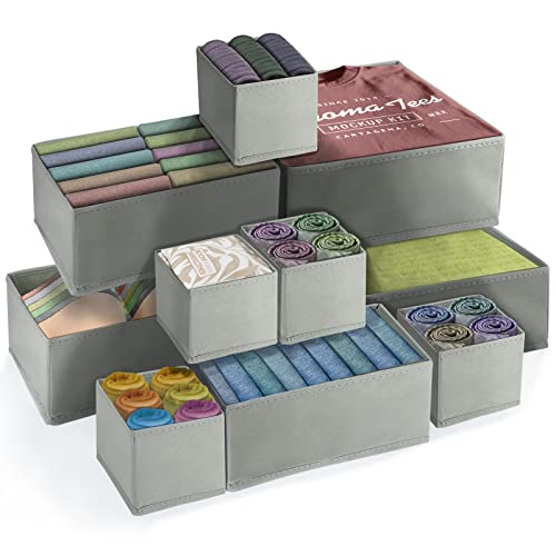 Conjunto de 10 Caixas para Roupa FAMKEEP Cinzento FAMKEEP - Organizadores de gavetas para casa - conjunto, 10 caixas, cinzento
