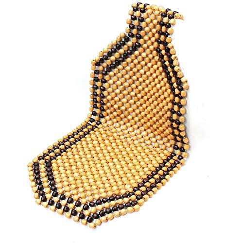 Assento com Contas para Carros e Furgões ShopHut - Assentos de veículos automotores - bege, madeira, 41x41 cm