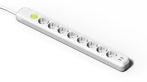 Extensão Elétrica FAMATEL 8 Tomadas + 2 Usb Branco Famatel - Fios e cabos elétricos - 8 tomadas, 2 usb, branco