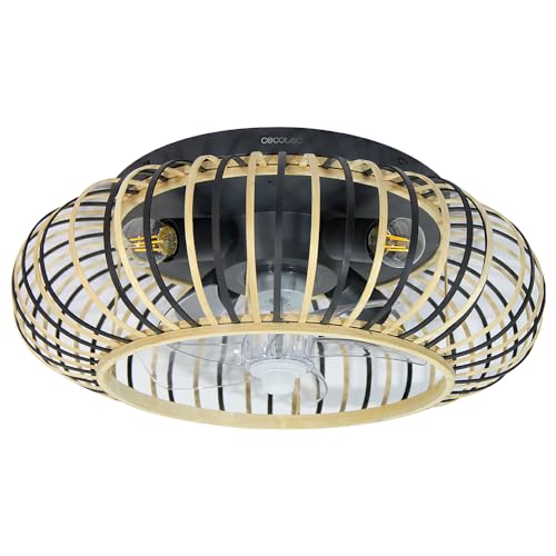Ventoinha de Teto CECOTEC Lampaero 600 Natural Wood Cecotec - Luminárias Decorativas - 5 aspas, motor DC, luz LED, madeira natural