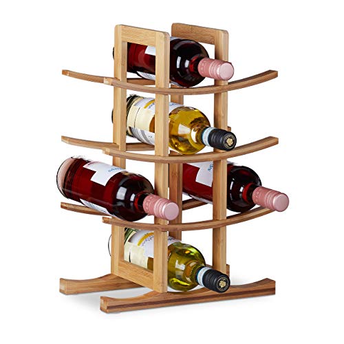 Acessório de Vinho RELAXDAYS 12x Bambu Wine Stand Relaxdays - Suportes para vinhos - bambu, 12 unidades