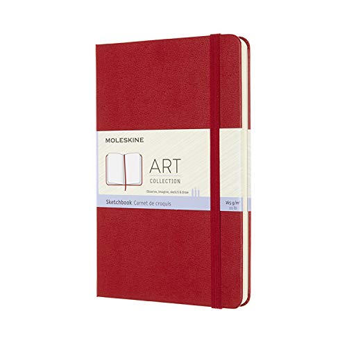 Caderno Moleskine Sketchbook Vermelho - Medio Moleskine - Cadernos e bloco de notas - vermelho, 11x17 cm, 192 páginas, bolso extensível