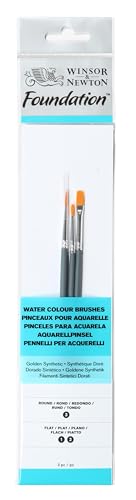 Conjunto de 3 Pincéis WINSOR & NEWTON Para Aquarelas Winsor & Newton - Ferramentas de medição e marcação de artesanato - conjunto, 3 pincéis, Winsor & Newton, aquarelas, cabeças em borracha