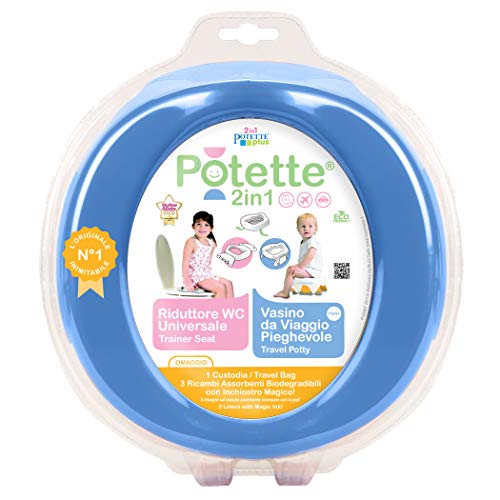 Potette 2 in 1 Azul, Redutor de Banheira e Porta-Rede Potette - Móveis para bebês e crianças pequenas - potente, redutor, porta-rede