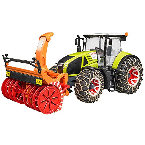 Bruder Claas Axion 950 Verde com Arada e Escavadora de Neve Bruder - Caminhões de brinquedo & veículos de construção - articulado, giratório, capot abre, escavador de neve