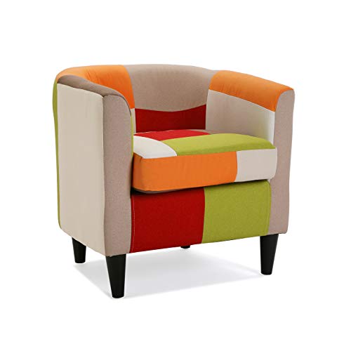 Poltrona VERSA Patchwork (Vermelho - Algodão - Lugares: 1) VERSA - Cadeiras - vermelho, algodão, patchwork