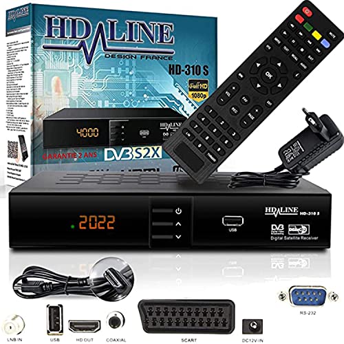 Receptor de televisão por satélite hd-line 1000 hd preto (Acessório Imagem e Som) hd-line - Áudio - hdmi, scart, usb 2.0, astra, hotbird, türksat