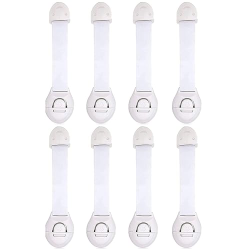 Kit 8 Cerradura Segurança Bebés Caixa HOMYBABY HOMYBABY - Travas de segurança para bebê - 8 fechos, flexível, versátil, ABS+PE