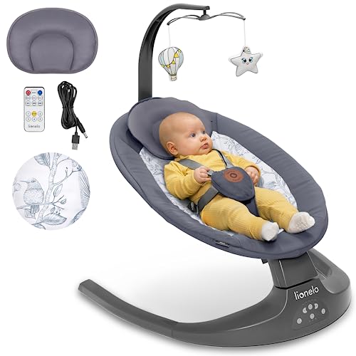 Baloiço LIONELO Ralf Grey (Branco - 0-36 meses) LIONELO - Móveis para bebês e crianças pequenas - baloiço, vibração, reclinável, 0-36 meses