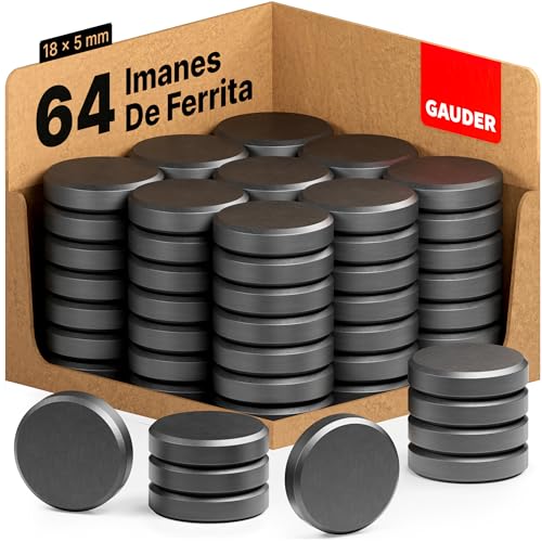 Imãs Magnéticas Gauder 18 x 5 mm - 64 Unidades GAUDER - Quadros de exibição - magnético, 18 x 5 mm, 64 unidades