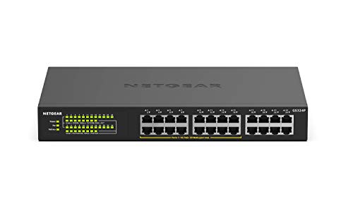Switch NETGEAR GS324P L3 10/100/1000 PoE Netgear - Concentradores e comutadores - poe, 10/100/1000, metal, lan