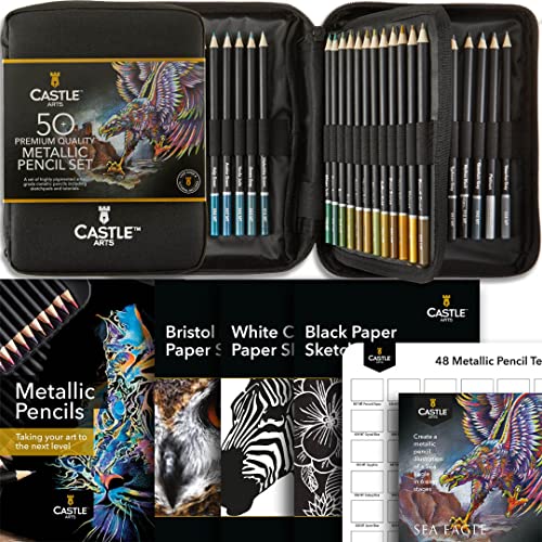 Lápis de Cor CASTLE ART SUPPLIES 48 Unidades Castle Art Supplies - Lápis - conjunto, 48 unidades, manual, folha de testes