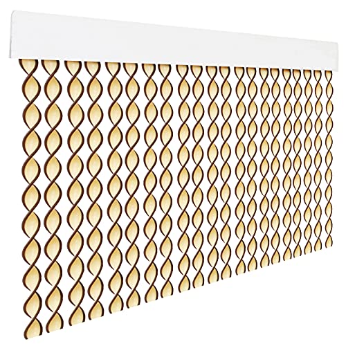 Cortina Exterior HOMEMERCURY Spiral Bege e Filo Castanho R1 (200 x 90 cm) HOME MERCURY - Redes mosquiteiras e telas anti-insetos - pvc, 200 x 90 cm, polipropileno, moderno