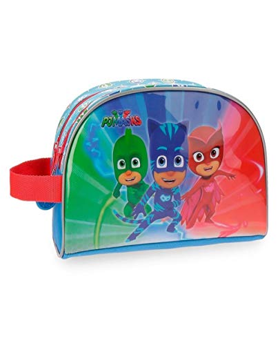 Bolsa de viagem para crianças PJ MASKS | 22,5 x 10 x 14 cm - Azul PJ Masks - Peças de reposição para telemóveis - compartimentos duplos, trolleys, alça ajustável, 22,5 x 10 x 14 cm