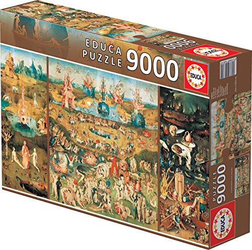 Puzzle 2D EDUCA The Garden of Delights (Idade Mínima: 14 - 9000 Peças) EDUCA - Quebra-cabeças - 9000 peças, 214x118 cm, fixação à parede