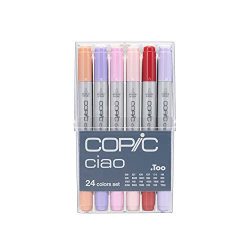 Canetas de Feltro COPIC Multicor (Caixa de 24) 
Marca:
Copic
 - Canetas - 12 canetas, tinta à base de álcool, corantes alimentares, traços suaves