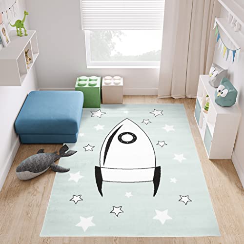 Tapete de Atividades Baby Store com Design de Foguete (Azul - 180x250cm) TAPISO - Tapetes - design de foguete, 180x250cm, azul