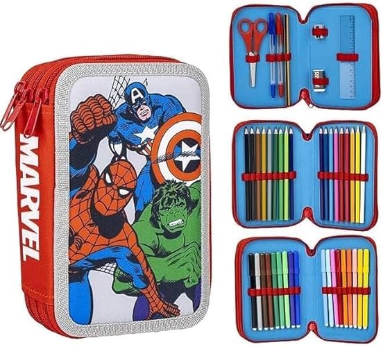 Estojo Infantil Marvel Capitão América (Idade Mínima: 3) Cerdá - Organizadores de mesa - estojo infantil, marvel, capitao americano, idade mínima: 3, acessórios, escolar