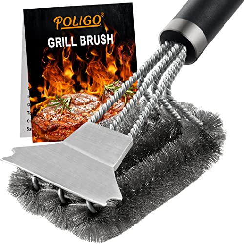 Escova de Churrasco POLIGO 100% Aço Inoxidável POLIGO - Suprimentos de limpeza doméstica - aço inoxidável, escova