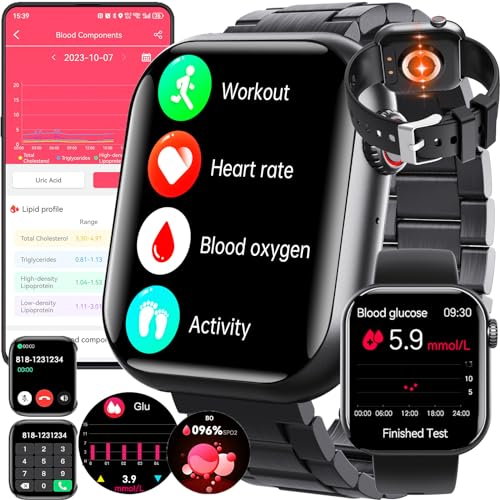 Smartwatch FOHATU Glucoseansangrenes Preto Fohatu - Óculos inteligentes - glucose, smartwatch, preto