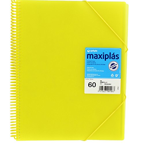 Pasta GRAFOPLAS Spiral com Capa Amarelo (A4 - Capacidade: 60 Folhas) Grafoplás - Pastas e capas de relatório - 60 folhas, a4, polipropileno, capacidade