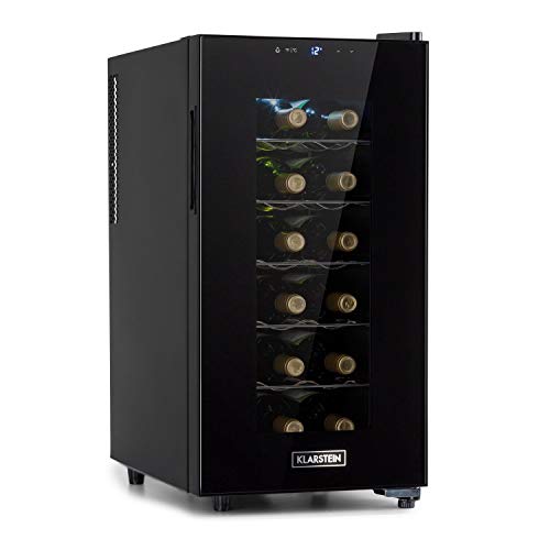 Klarstein 1-Zone Frigorífico de Vinho com Gaveta de Vidro KLARSTEIN - Eletrodomésticos de cozinha - 1,8 L, 11 l, temperatura ajustável, luz interior