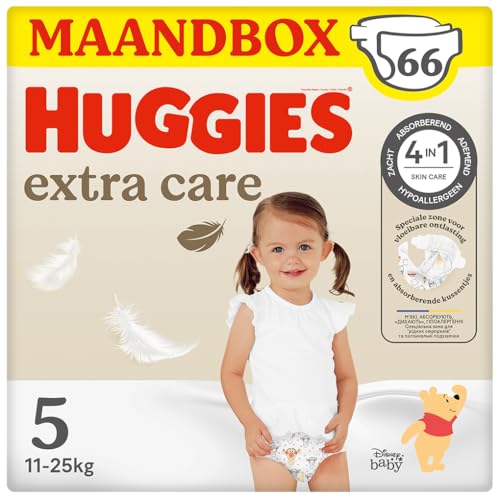 Fraldas Huggies Extra Care Tamanho 5 (12-22 Kg) 2X33 Fraldas KIMBERLY-CLARK - Fraldas - extra care, tamanho 5, 12-22 kg, absorvente, hipoalergénico