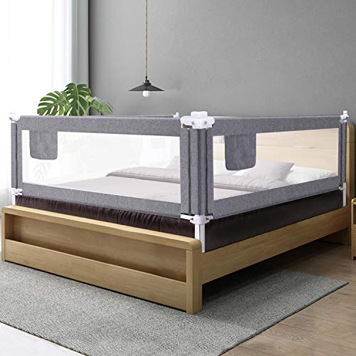 Barras de Segurança para Berço HOMCOM | Cinzento ZEHNHASE - Grade de segurança para bebês - segurança, cinzento, flexíveis, ajustáveis